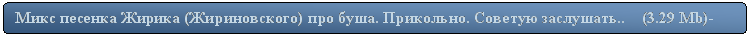 Скругленный прямоугольник: Микс песенка Жирика (Жириновского) про буша. Прикольно. Советую заслушать..    (3.29 Mb)-mp3